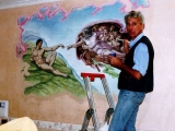 decorazione artistica quadro su muro in corso